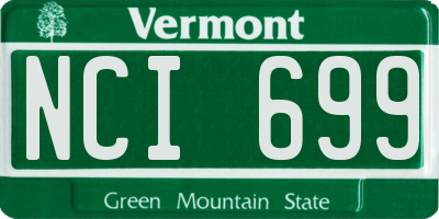 VT license plate NCI699