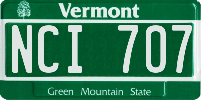 VT license plate NCI707