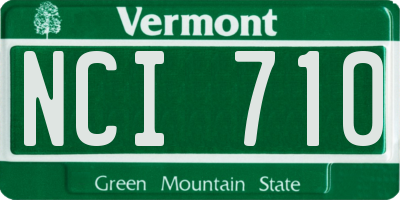 VT license plate NCI710