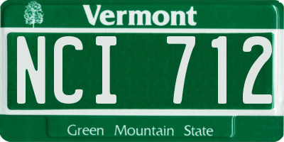 VT license plate NCI712