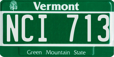 VT license plate NCI713