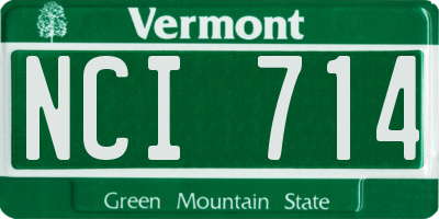 VT license plate NCI714