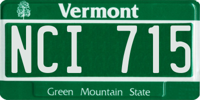 VT license plate NCI715