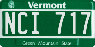 VT license plate NCI717