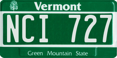 VT license plate NCI727