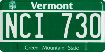VT license plate NCI730