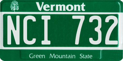 VT license plate NCI732