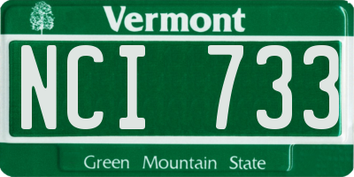 VT license plate NCI733