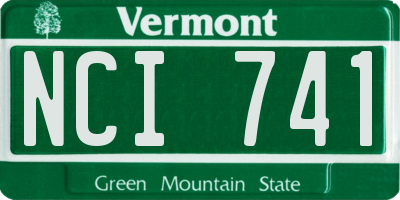VT license plate NCI741