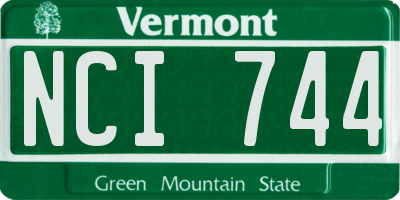 VT license plate NCI744