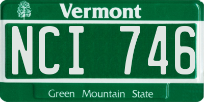 VT license plate NCI746