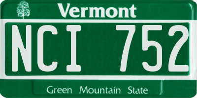 VT license plate NCI752