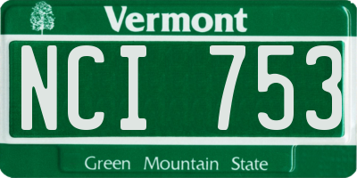 VT license plate NCI753
