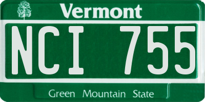 VT license plate NCI755