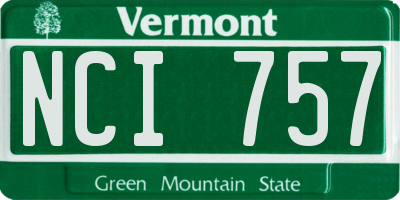 VT license plate NCI757