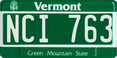 VT license plate NCI763