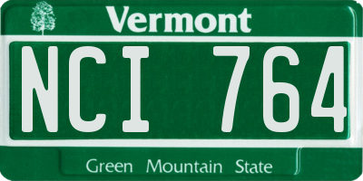 VT license plate NCI764