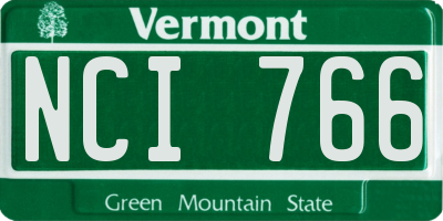 VT license plate NCI766