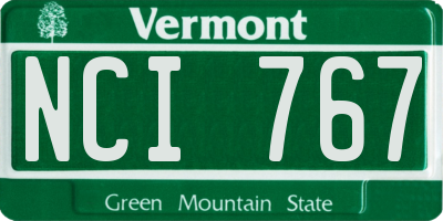 VT license plate NCI767