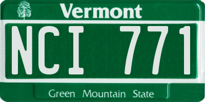 VT license plate NCI771