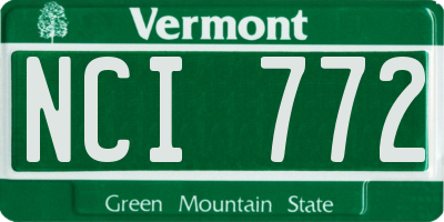 VT license plate NCI772