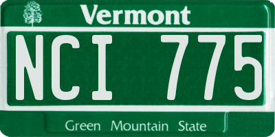 VT license plate NCI775