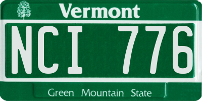 VT license plate NCI776