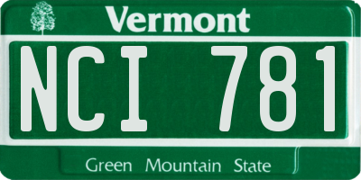 VT license plate NCI781