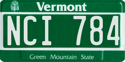 VT license plate NCI784