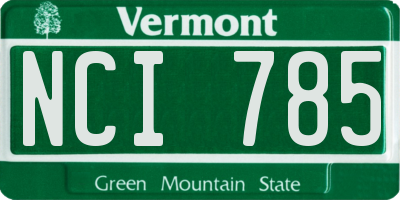 VT license plate NCI785