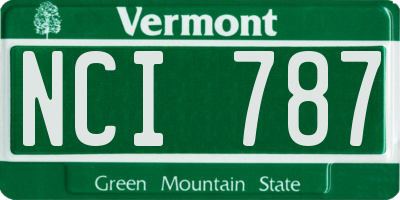 VT license plate NCI787