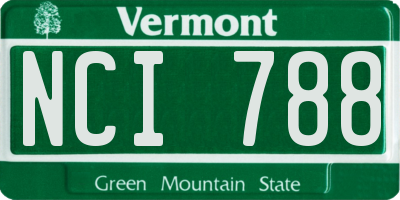 VT license plate NCI788