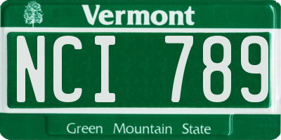 VT license plate NCI789