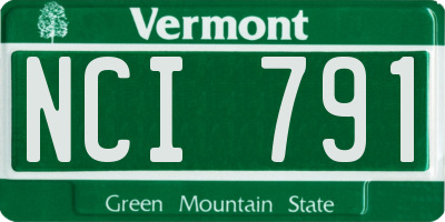 VT license plate NCI791