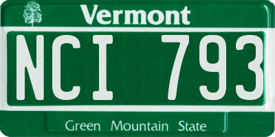 VT license plate NCI793