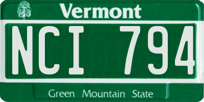 VT license plate NCI794
