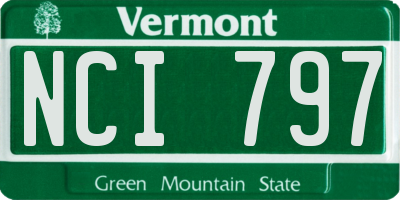 VT license plate NCI797