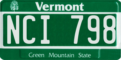 VT license plate NCI798