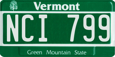 VT license plate NCI799