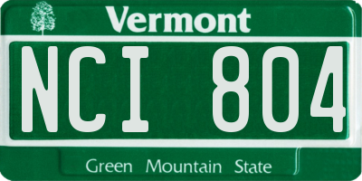 VT license plate NCI804