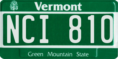 VT license plate NCI810