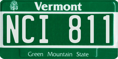 VT license plate NCI811