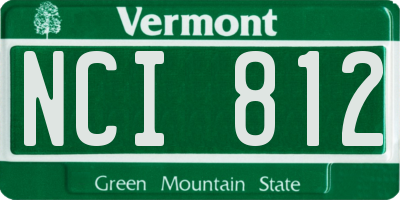 VT license plate NCI812
