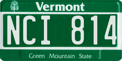 VT license plate NCI814