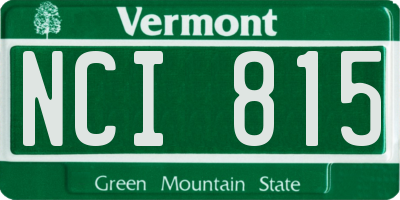 VT license plate NCI815