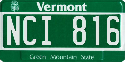 VT license plate NCI816