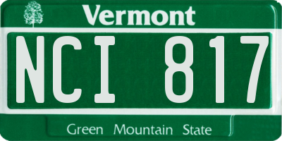 VT license plate NCI817