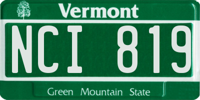 VT license plate NCI819