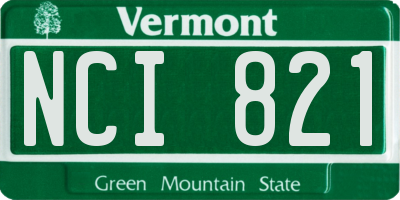 VT license plate NCI821