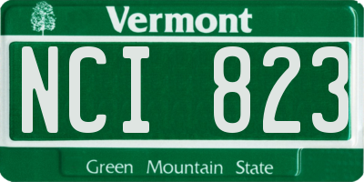 VT license plate NCI823